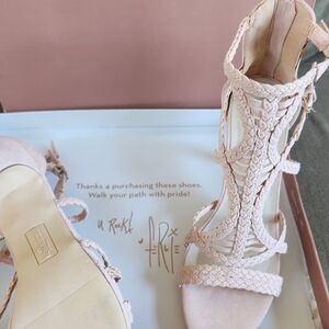 Fergalicious Blush Braided High Heel Sandals